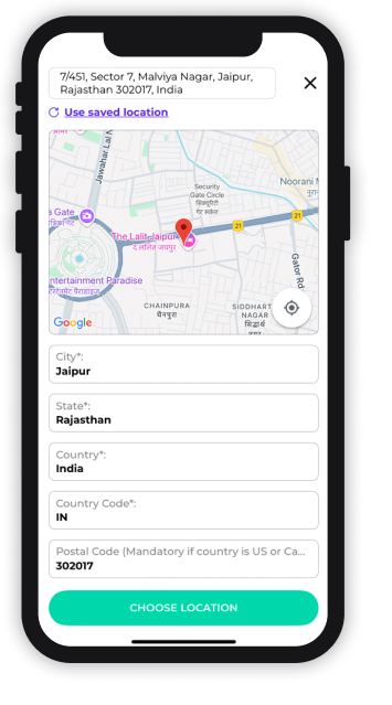 Select location